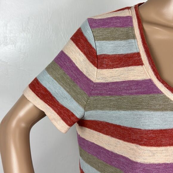 Madewell Alto Scoop Tee in Granda Stripe T-shirt Top Size M - Picture 3 of 9